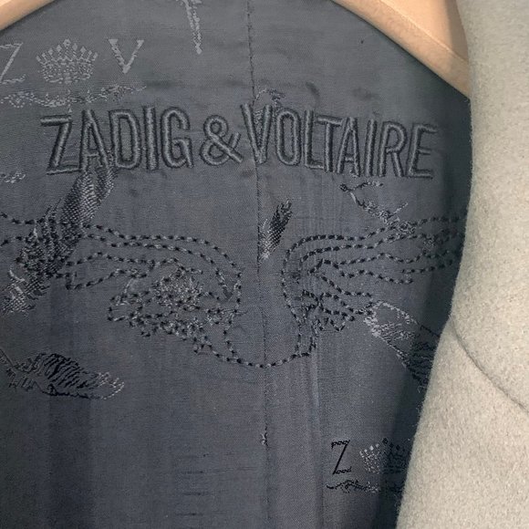 Zadig and Voltaire Deluxe Wool Cashmere Coat Taupe Size M - Picture 4 of 8